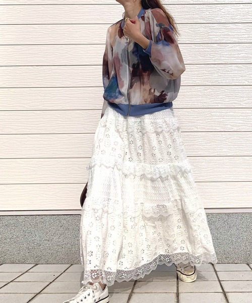 Q(キュー)の「ニュアンスカラーブルゾン(ブルゾン・レディース・サーモンピンク/ブラウン・MEDIUM)」の17枚目の写真