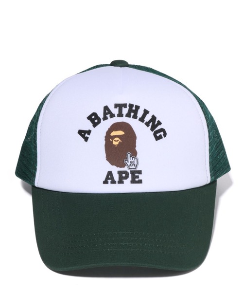 A BATHING APE（アベイシングエイプ）の「GO APE POINTER COLLEGE MESH CAP（キャップ・メンズ・グリーン/レッド/ブラック/ネイビー・FREE）」の6枚目の写真