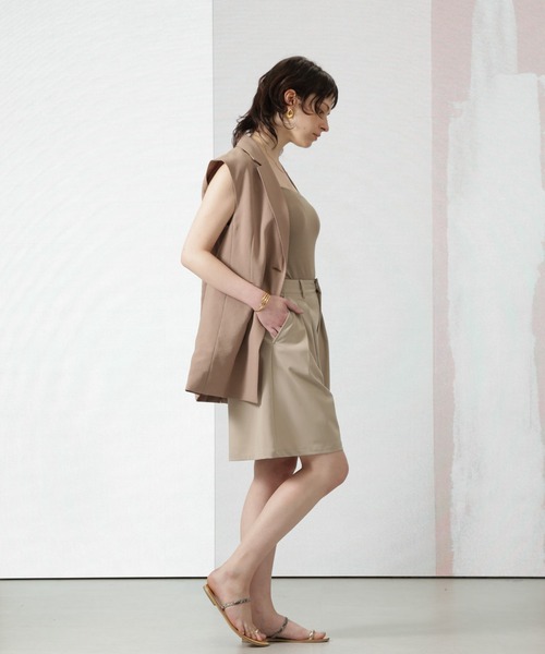 Apo(s)ture(アポスチャー)の「SOFIA-003/ツイルタックワイドショートパンツ(その他パンツ・レディース・グレー/ブラック/ピンク/ベージュ・L/M/S/XS/XL)」の21枚目の写真