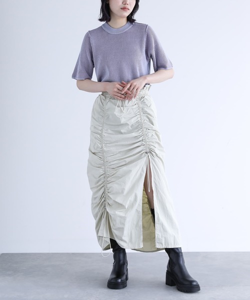 n'OrLABEL（ノアールレーベル）の「『配色リバーシブル半袖ニット』（ニット/セーター・レディース・ブラック/ラベンダー・1/2）」の8枚目の写真