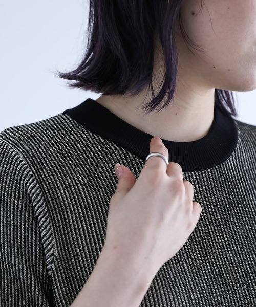 n'OrLABEL（ノアールレーベル）の「『配色リバーシブル半袖ニット』（ニット/セーター・レディース・ブラック/ラベンダー・1/2）」の13枚目の写真