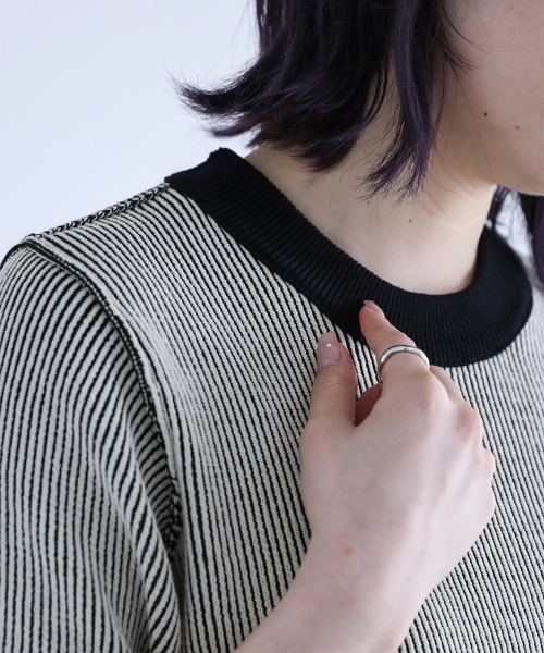 n'OrLABEL（ノアールレーベル）の「『配色リバーシブル半袖ニット』（ニット/セーター・レディース・ブラック/ラベンダー・1/2）」の14枚目の写真