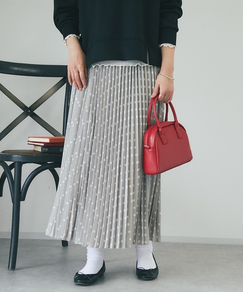 un dix cors（アンディコール）の「ドットプリーツスカート（スカート・レディース・グレー/ブラック・FREE）」の11枚目の写真