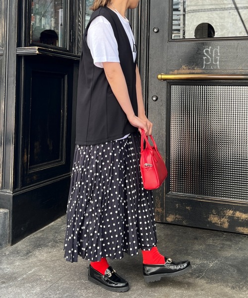 un dix cors（アンディコール）の「ドットプリーツスカート（スカート・レディース・グレー/ブラック・FREE）」の14枚目の写真