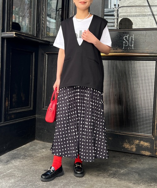 un dix cors（アンディコール）の「ドットプリーツスカート（スカート・レディース・グレー/ブラック・FREE）」の13枚目の写真