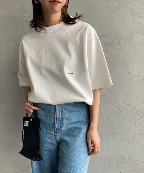 GYMPHLEX（ジムフレックス）の「[GYMPHLEX/ジムフレックス] ヘビーウェイトジャージー ワイドシルエットTシャツ（Tシャツ/カットソー・レディース・ライトグレー/グリーン/ネイビー/オフホワイト/チャコールグレー/ブルー・S/M/L）」の10枚目の写真