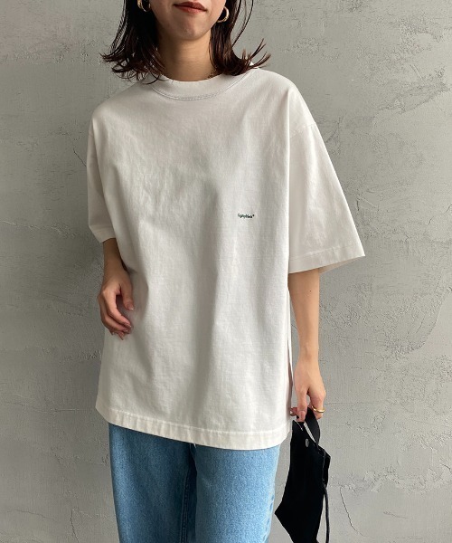 GYMPHLEX（ジムフレックス）の「[GYMPHLEX/ジムフレックス] ヘビーウェイトジャージー ワイドシルエットTシャツ（Tシャツ/カットソー・レディース・ライトグレー/グリーン/ネイビー/オフホワイト/チャコールグレー/ブルー・S/M/L）」の14枚目の写真