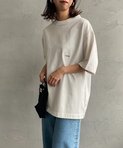 GYMPHLEX（ジムフレックス）の「[GYMPHLEX/ジムフレックス] ヘビーウェイトジャージー ワイドシルエットTシャツ（Tシャツ/カットソー・レディース・ライトグレー/グリーン/ネイビー/オフホワイト/チャコールグレー/ブルー・S/M/L）」の15枚目の写真