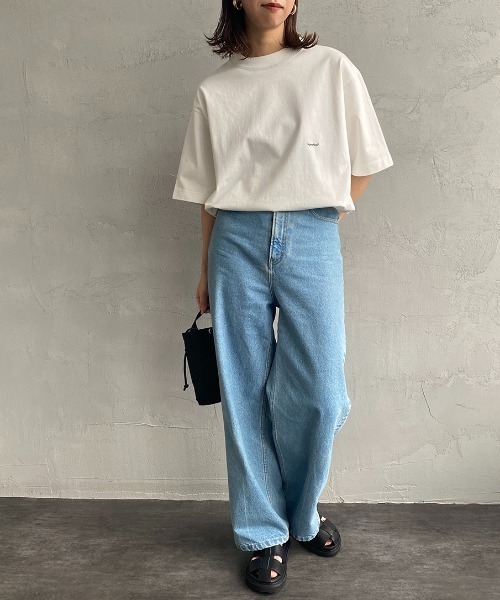 GYMPHLEX（ジムフレックス）の「[GYMPHLEX/ジムフレックス] ヘビーウェイトジャージー ワイドシルエットTシャツ（Tシャツ/カットソー・レディース・ライトグレー/グリーン/ネイビー/オフホワイト/チャコールグレー/ブルー・S/M/L）」の12枚目の写真