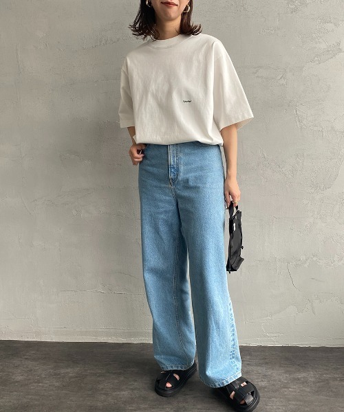 GYMPHLEX（ジムフレックス）の「[GYMPHLEX/ジムフレックス] ヘビーウェイトジャージー ワイドシルエットTシャツ（Tシャツ/カットソー・レディース・ライトグレー/グリーン/ネイビー/オフホワイト/チャコールグレー/ブルー・S/M/L）」の7枚目の写真