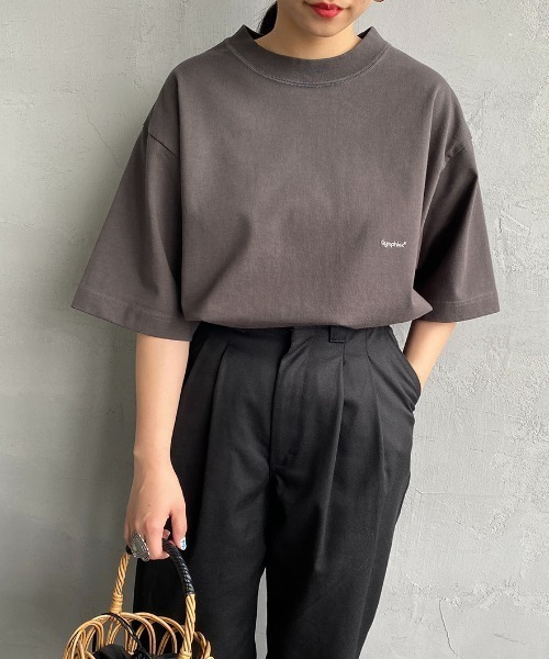 GYMPHLEX（ジムフレックス）の「[GYMPHLEX/ジムフレックス] ヘビーウェイトジャージー ワイドシルエットTシャツ（Tシャツ/カットソー・レディース・ライトグレー/グリーン/ネイビー/オフホワイト/チャコールグレー/ブルー・S/M/L）」の19枚目の写真