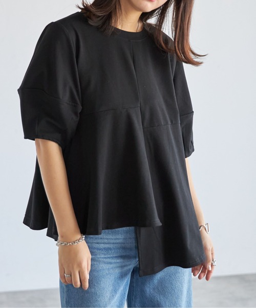 each(イーチ)の「バックベルトランタンスリーブペプラムTシャツ(Tシャツ/カットソー・レディース・ホワイト/ブルー/ブラック・FREE)」の18枚目の写真