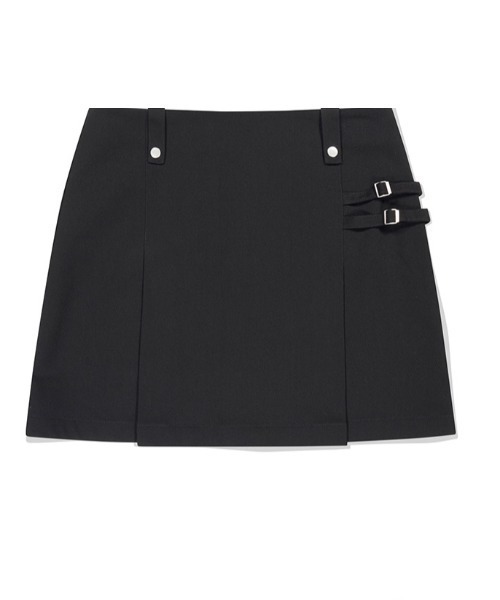 ROMANTIC CROWN(ロマンティッククラウン)の「A'GEM/9 × .kom 『ROMANTIC CROWN/ロマンティック クラウン』 DOUBLE BELTED SKIRT/ダブルベルトスカート(スカート・レディース・チャコールグレー/ブラック・S)」の2枚目の写真