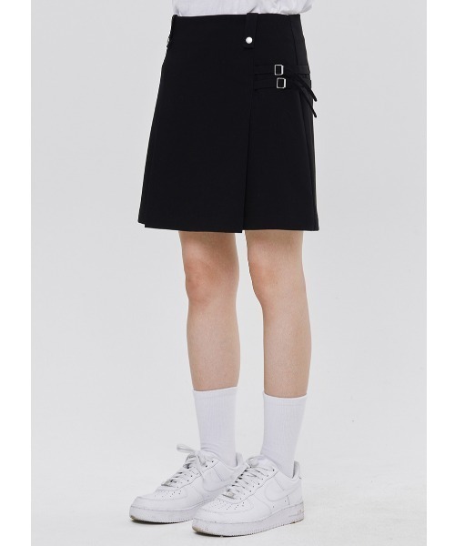ROMANTIC CROWN(ロマンティッククラウン)の「A'GEM/9 × .kom 『ROMANTIC CROWN/ロマンティック クラウン』 DOUBLE BELTED SKIRT/ダブルベルトスカート(スカート・レディース・チャコールグレー/ブラック・S)」の8枚目の写真