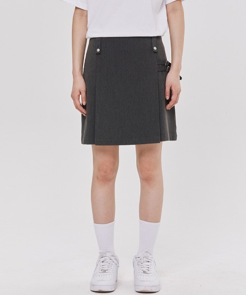 ROMANTIC CROWN(ロマンティッククラウン)の「A'GEM/9 × .kom 『ROMANTIC CROWN/ロマンティック クラウン』 DOUBLE BELTED SKIRT/ダブルベルトスカート(スカート・レディース・チャコールグレー/ブラック・S)」の10枚目の写真