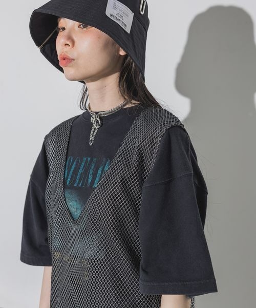 JEANASIS（ジーナシス）の「ハクメッシュNS/120228（Tシャツ/カットソー・レディース・ブラック/ホワイト・FREE）」の11枚目の写真