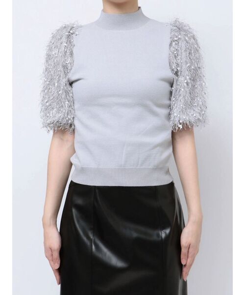 MERCURYDUO（マーキュリーデュオ）の「フェザースリーブニット（ニット/セーター・レディース・アイボリー/グレー/ブラック・FREE）」の2枚目の写真