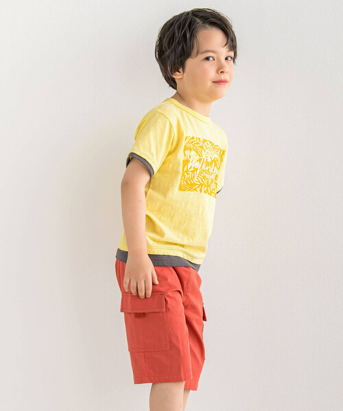 BeBe(ベベ)の「ピケストレッチハーフカーゴパンツ(90~150cm)(カーゴパンツ・キッズ・グリーン/オレンジ・120cm/150cm/130cm/140cm/90cm/100cm/110cm)」の7枚目の写真