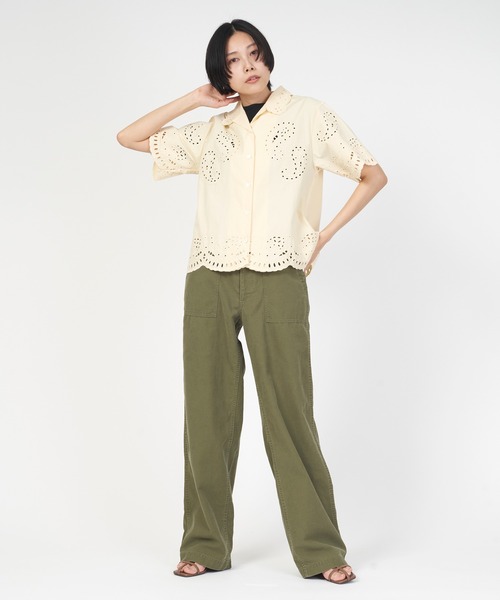 THE SHINZONE(ザ シンゾーン)の「PAISLEY OPEN COLLAR SHIRT(シャツ/ブラウス・レディース・イエロー/ブラック/キナリ・36)」の6枚目の写真