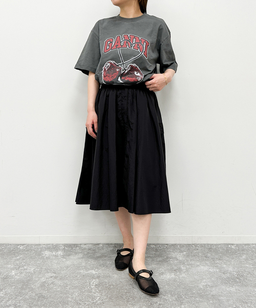 U by SPICK&SPAN(ユーバイスピックアンドスパン)の「【GANNI / ガニー】 Future Heavy Jersey Cherry T(Tシャツ/カットソー・レディース・ブラック系その他・FREE)」の5枚目の写真