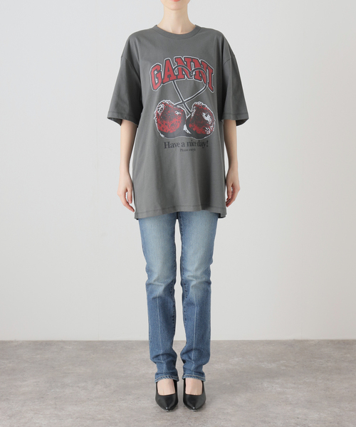 U by SPICK&SPAN(ユーバイスピックアンドスパン)の「【GANNI / ガニー】 Future Heavy Jersey Cherry T(Tシャツ/カットソー・レディース・ブラック系その他・FREE)」の8枚目の写真