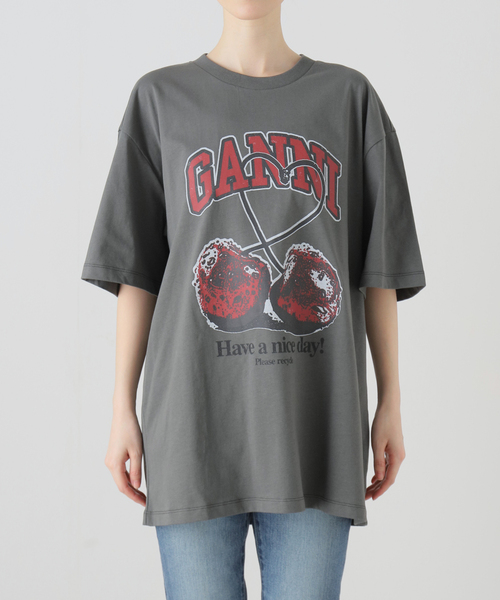 U by SPICK&SPAN(ユーバイスピックアンドスパン)の「【GANNI / ガニー】 Future Heavy Jersey Cherry T(Tシャツ/カットソー・レディース・ブラック系その他・FREE)」の9枚目の写真