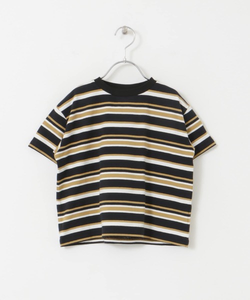 URBAN RESEARCH DOORS（アーバンリサーチドアーズ）の「マルチボーダールーズTシャツ(KIDS)（Tシャツ/カットソー・キッズ・ブラック/オフホワイト・150/135/120/105）」の5枚目の写真