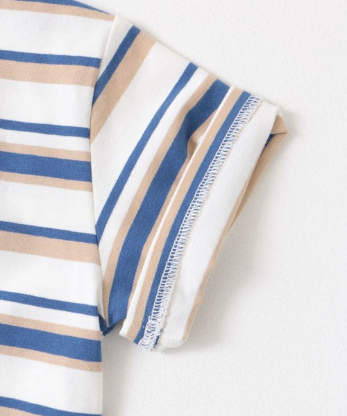 URBAN RESEARCH DOORS（アーバンリサーチドアーズ）の「マルチボーダールーズTシャツ(KIDS)（Tシャツ/カットソー・キッズ・ブラック/オフホワイト・150/135/120/105）」の7枚目の写真