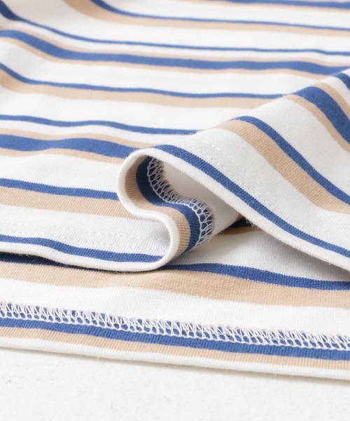 URBAN RESEARCH DOORS（アーバンリサーチドアーズ）の「マルチボーダールーズTシャツ(KIDS)（Tシャツ/カットソー・キッズ・ブラック/オフホワイト・150/135/120/105）」の9枚目の写真