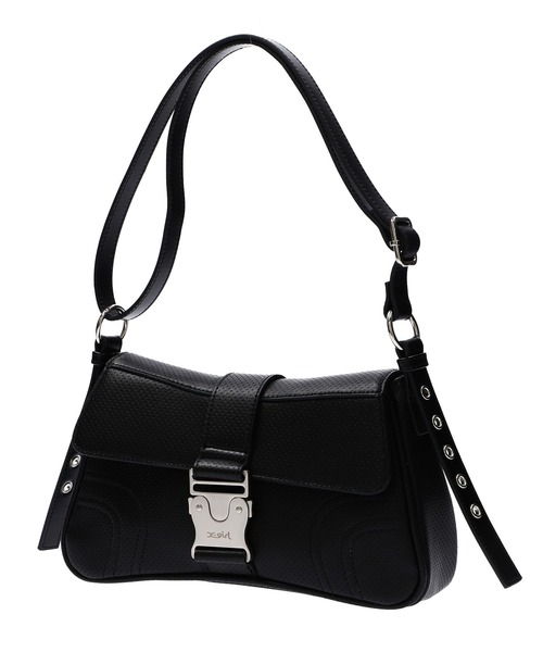 X-girl（エックスガール）の「MOTIF BUCKLE BAG（ショルダーバッグ・レディース・ブラック/ホワイト・ONE SIZE）」の8枚目の写真