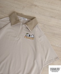 PEANUTS（ピーナッツ）の「PEANUTS　ミニ裏毛半袖ハーフZIPトレーナー（Tシャツ/カットソー）」