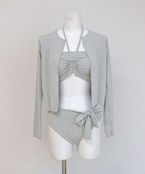 【未使用】チャコット水着　ホルターネック　サイズ9号　レトロデザイン Sun Beach 水着 レディース 9Mサイズ ビキニ ホルターネック 3点