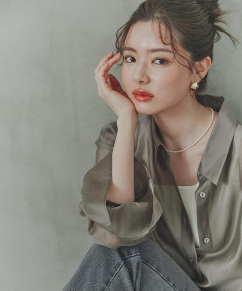 PROPORTION BODY DRESSING(プロポーションボディドレッシング)の「キャンディースリーブシアーシャツ / 1214210500(シャツ/ブラウス・レディース・グレー/ブラウン/パープル・FREE)」の5枚目の写真