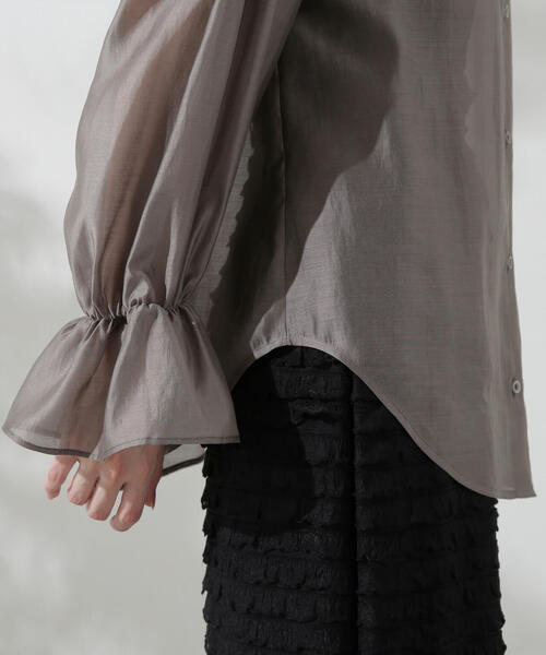 PROPORTION BODY DRESSING(プロポーションボディドレッシング)の「キャンディースリーブシアーシャツ / 1214210500(シャツ/ブラウス・レディース・グレー/ブラウン/パープル・FREE)」の18枚目の写真