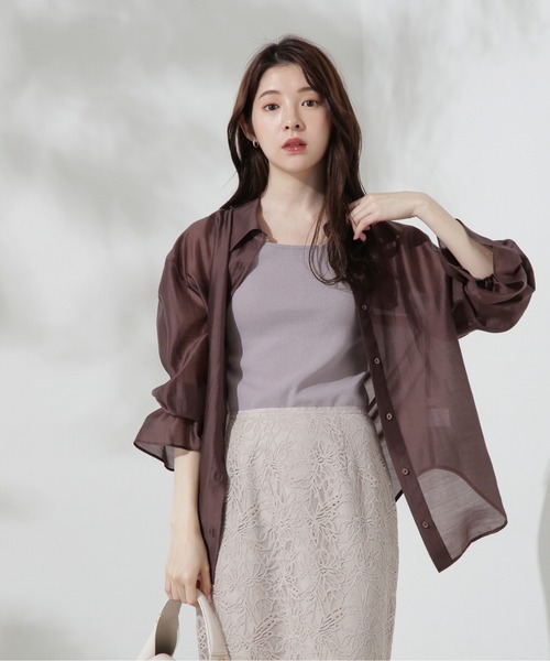 【セール】キャンディースリーブシアーシャツ / 1214210500（シャツ/ブラウス）｜PROPORTION BODY DRESSING（プロポーションボディドレッシング）