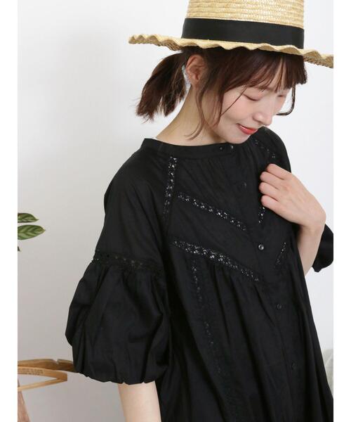 【新品タグ付き】サマンサモスモス＊バルーンスリーブレースワンピース Samansa Mos2（サマンサ モスモス）の「バルーンスリーブレース