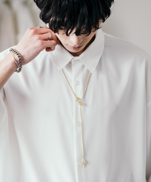 Rocky Monroe(ロッキーモンロー)の「ループタイネックレス(ネックレス・メンズ・シルバー系1/シルバー系2/シルバー系3/シルバー系4/シルバー系5/シルバー系6/ゴールド系1/ゴールド系2/ゴールド系3/ゴールド系4/ゴールド系5/ゴールド系6・FREE)」の11枚目の写真