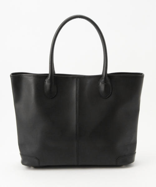 BEAMS（ビームス）の「BEAMS / LEATHER TOTE②（トートバッグ・メンズ・ブラック/ダークブラウン/ネイビー・ONE SIZE）」の4枚目の写真
