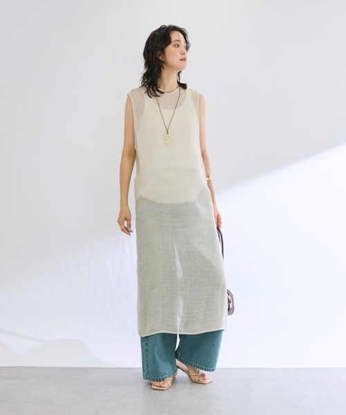 RIVE DROITE（リヴドロワ）の「リネンラッセルレイヤードワンピース（ワンピース・レディース・ライトベージュ/ブラック・FREE）」の15枚目の写真