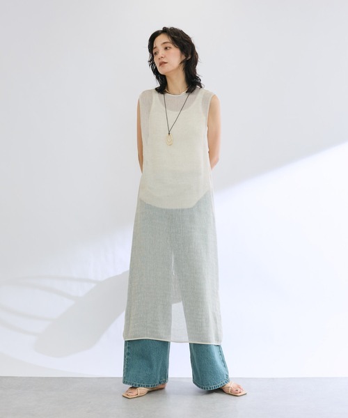 RIVE DROITE（リヴドロワ）の「リネンラッセルレイヤードワンピース（ワンピース・レディース・ライトベージュ/ブラック・FREE）」の14枚目の写真