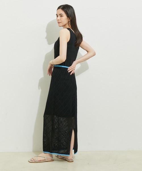 le cercle ADAM ET ROPE'（ルセルクルアダムエロペ）の「【セットアップ対応】ダイヤメッシュスカート（スカート・レディース・ブラック系その他/グレー系その他・FREE）」の7枚目の写真