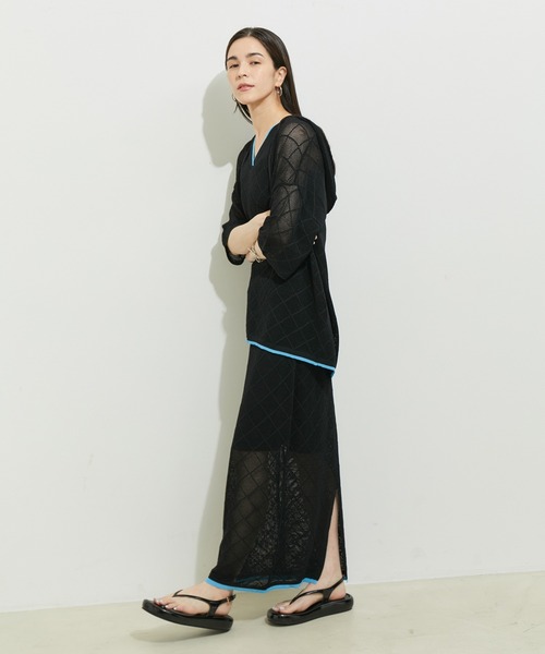 le cercle ADAM ET ROPE'（ルセルクルアダムエロペ）の「【セットアップ対応】ダイヤメッシュスカート（スカート・レディース・ブラック系その他/グレー系その他・FREE）」の8枚目の写真
