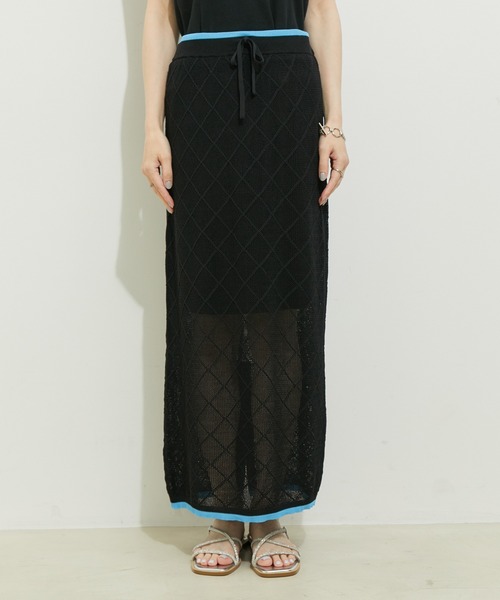le cercle ADAM ET ROPE'（ルセルクルアダムエロペ）の「【セットアップ対応】ダイヤメッシュスカート（スカート・レディース・ブラック系その他/グレー系その他・FREE）」の12枚目の写真