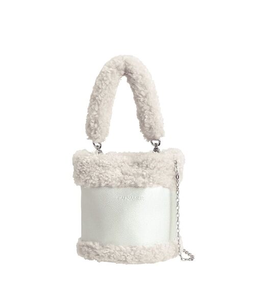 CALNAMUR(カルナムール)の「2WAYシャイニーボアバッグ(ハンドバッグ・レディース・ピンク/グレー・FREE)」の1枚目の写真