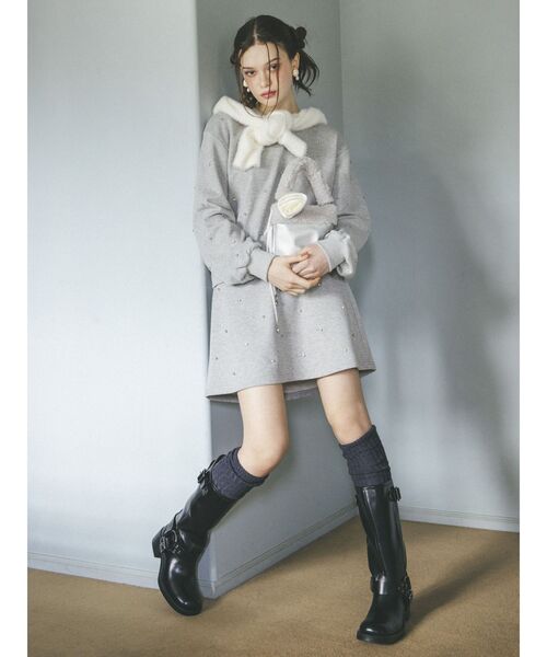 CALNAMUR(カルナムール)の「2WAYシャイニーボアバッグ(ハンドバッグ・レディース・ピンク/グレー・FREE)」の11枚目の写真