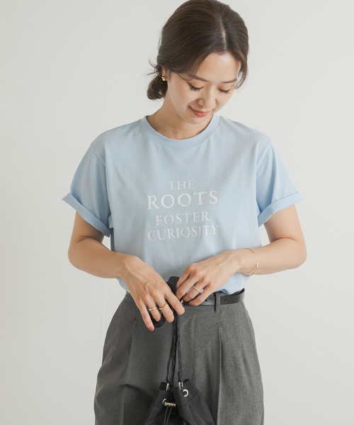 URBAN RESEARCH DOORS(アーバンリサーチドアーズ)の「ベーシックロゴプリントTシャツ(Tシャツ/カットソー・レディース・ネイビー/ブルー/アイボリー・MEDIUM)」の14枚目の写真
