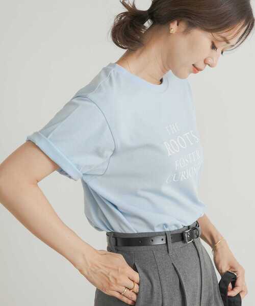 URBAN RESEARCH DOORS(アーバンリサーチドアーズ)の「ベーシックロゴプリントTシャツ(Tシャツ/カットソー・レディース・ネイビー/ブルー/アイボリー・MEDIUM)」の18枚目の写真