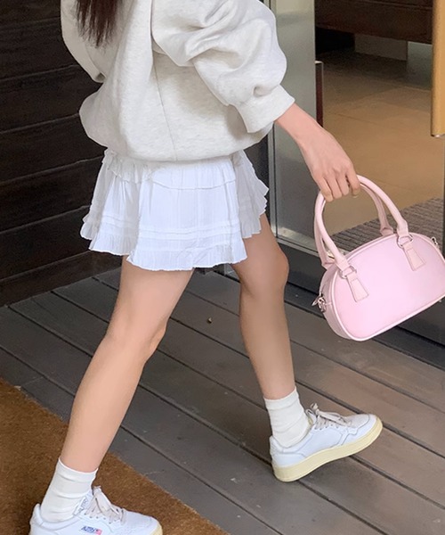 Teem Store(チームストア)の「【インパン付】春夏定番フリルレース ティアードミニスカート スカパン バレエコア(スカート・レディース・ブラック/ホワイト・L/M/S)」の12枚目の写真
