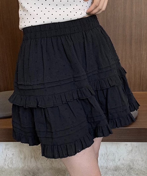 Teem Store(チームストア)の「【インパン付】春夏定番フリルレース ティアードミニスカート スカパン バレエコア(スカート・レディース・ブラック/ホワイト・L/M/S)」の14枚目の写真