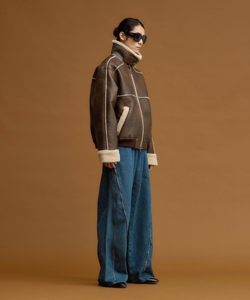 soerte（ソエルテ）の「STAND COLLAR B-3 FAKE MOUTON JACKET/スタンド 